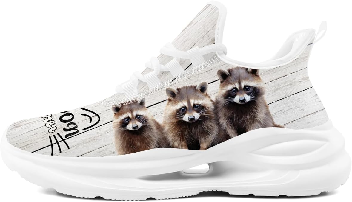 

Кроссовки Raccoon для женщин и мужчин, спортивные для бега, ходьбы и тенниса Generic, белый