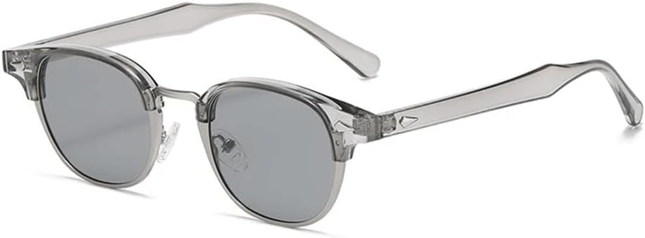 

Солнцезащитные очки UV400 с металлическими овальными заклепками в стиле панк, для женщин и мужчин, для бега и занятий спортом на открытом воздухе UYPTK, Grey Light Grey