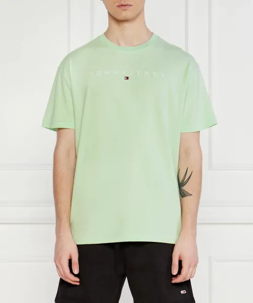 

Футболка с линейным логотипом Regular fit Tommy Jeans, зеленый