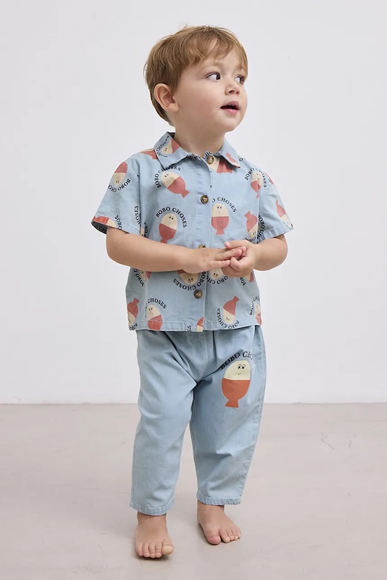 

Детская хлопковая рубашка Morning Egg Bobo Choses, синий