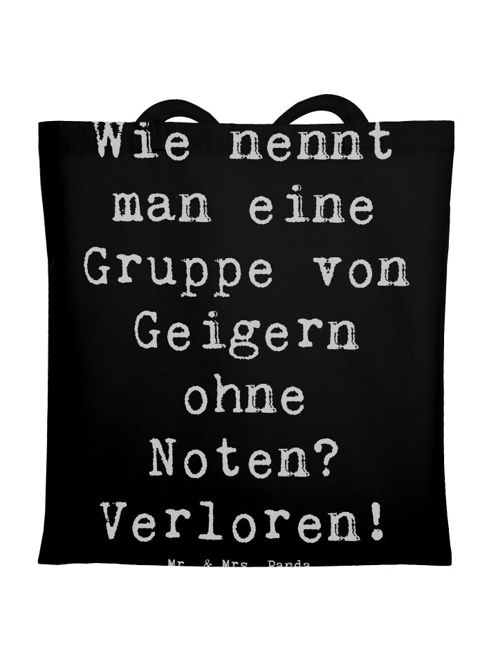 

Сумка Mr. & Mrs. Panda Tragetasche Verlorene Geiger mit Spruch, черный