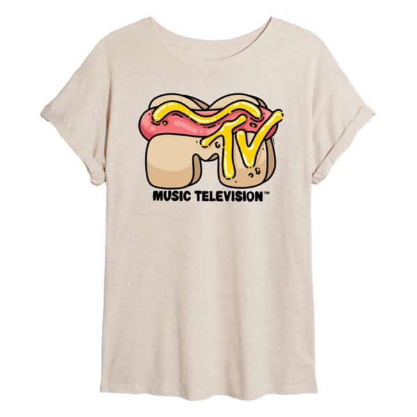 

Футболка MTV Hot Dog оверсайз для подростков Licensed Character, бежевый