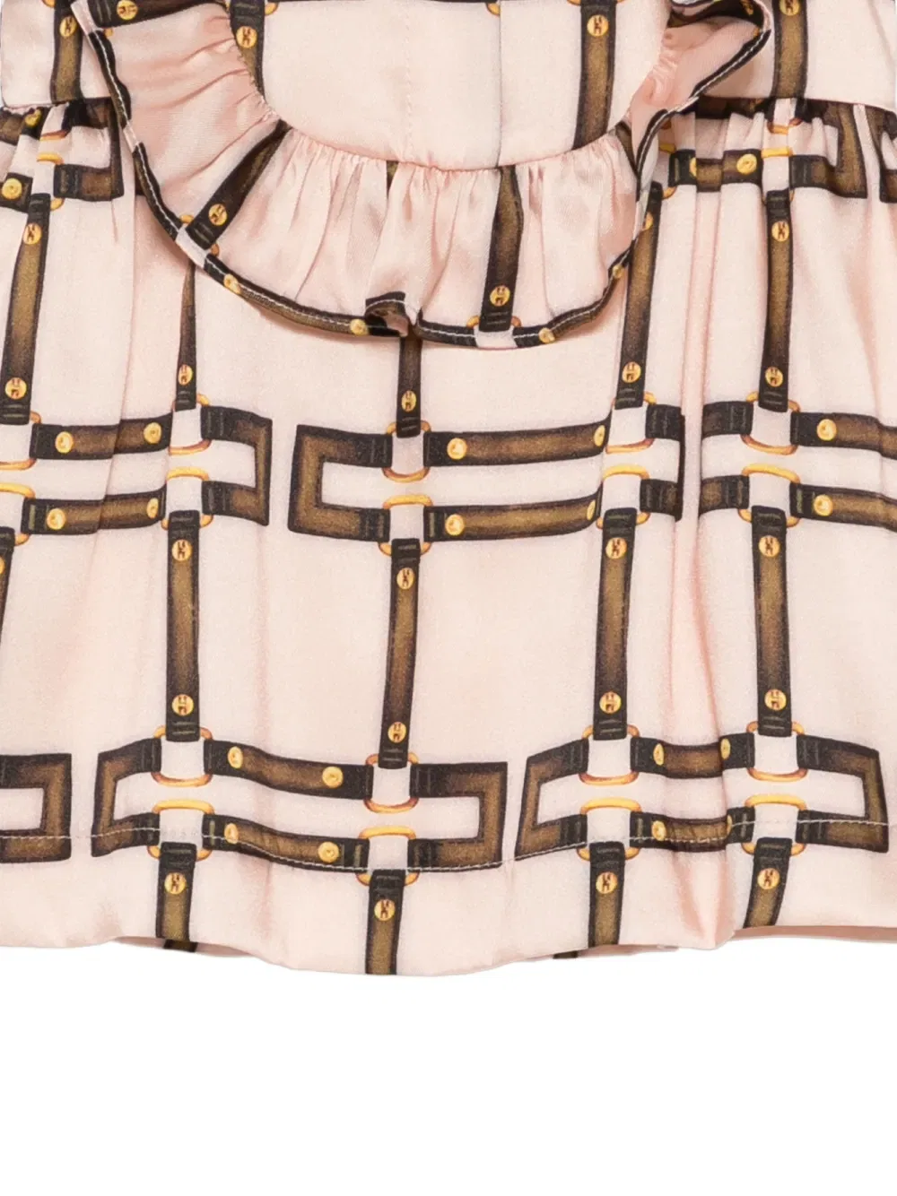 Платье с оборками и принтом Elisabetta Franchi La Mia Bambina, нейтральный — фото 3