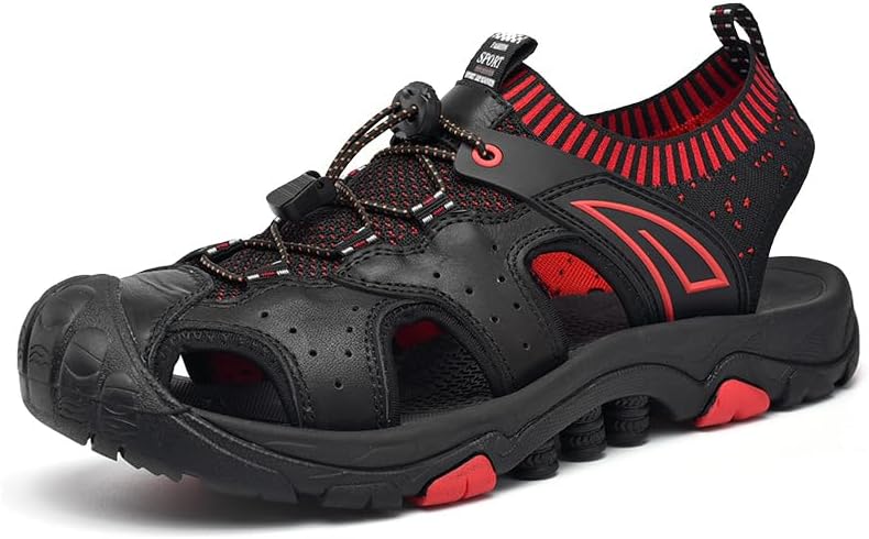 

Мужские сандалии Asifn с закрытым носком для активного отдыха на открытом воздухе, пляжная обувь, легкие и удобные рыбацкие сандалии для походов и повседневной носки, черный