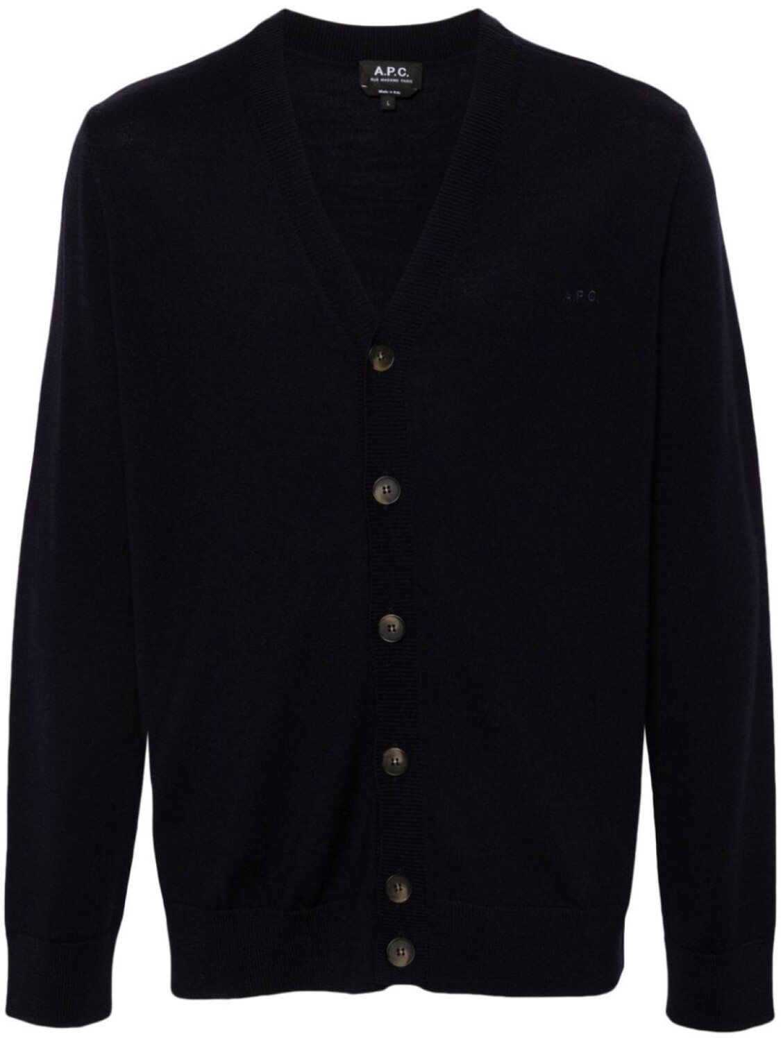 

A.P.C. шерстяной кардиган с вышитым логотипом, синий