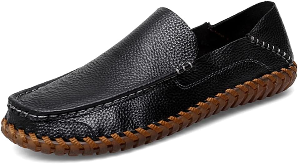 

Мужские повседневные лоферы на кожаной подошве, слипоны, удобные для работы, офиса, прогулок на улице и вождения, классические повседневные туфли с мягким ручным швом, дышащие кроссовки Veslexth, черный