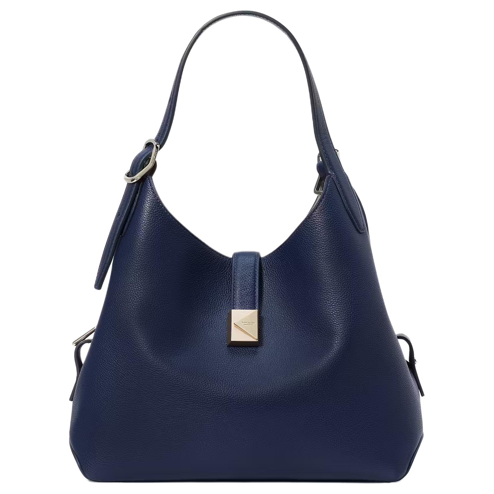 

Сумка Litchi Grain Leather, Средняя женская наплечная сумка Marine Blue Kate Spade, Set (Bag+Dust Bag)