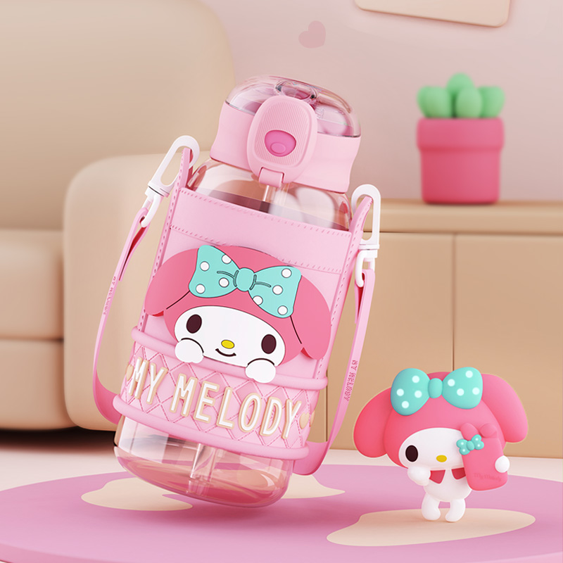 Пластиковая бутылка Sanrio My Melody / Май Мелоди (чехол + ремешок), 720 мл, розовый — фото 2