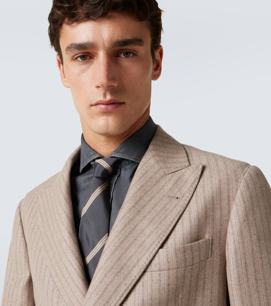 Полосатый шелковый галстук Brunello Cucinelli, Capsule Autunno — фото 3