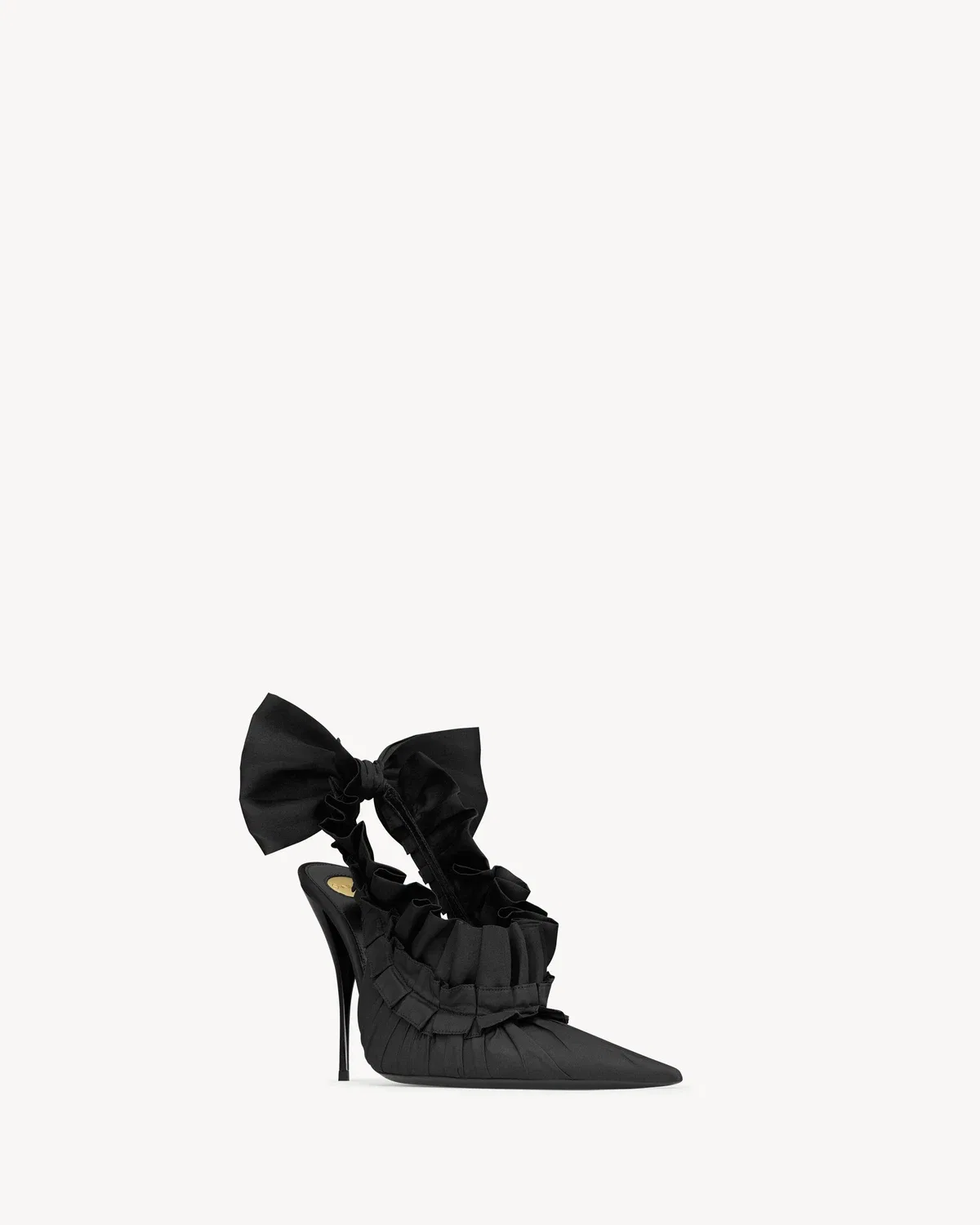 Туфли-лодочки на ремешке MADELEINE из шелкового тафты и шелкового органзы SAINT LAURENT, черный — фото 3