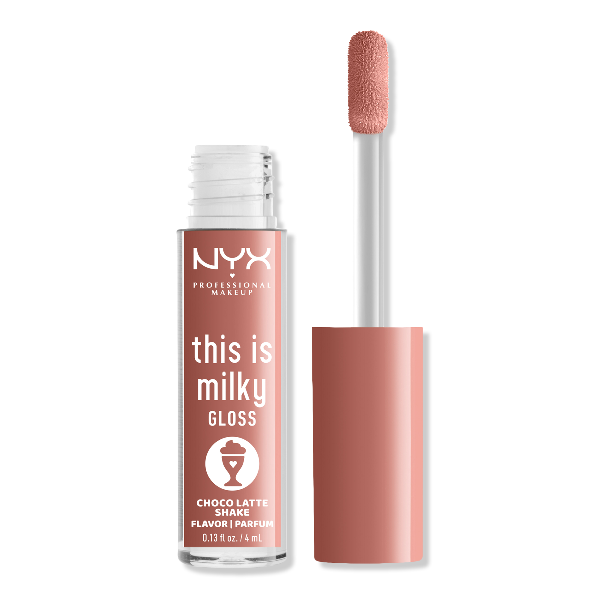 

Это веганский блеск для губ Milky Gloss Milkshakes. NYX Professional Makeup, Choco Latte Shake (milk chocolate)