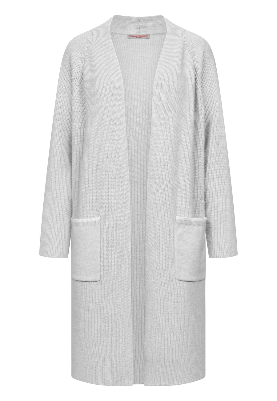 

Вязаный кардиган Frieda & Freddies NY, серебристо-серый