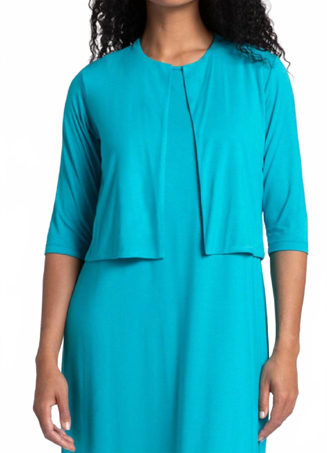 

Бамбуковый классический болеро кардиган в бирюзовом цвете Sympli