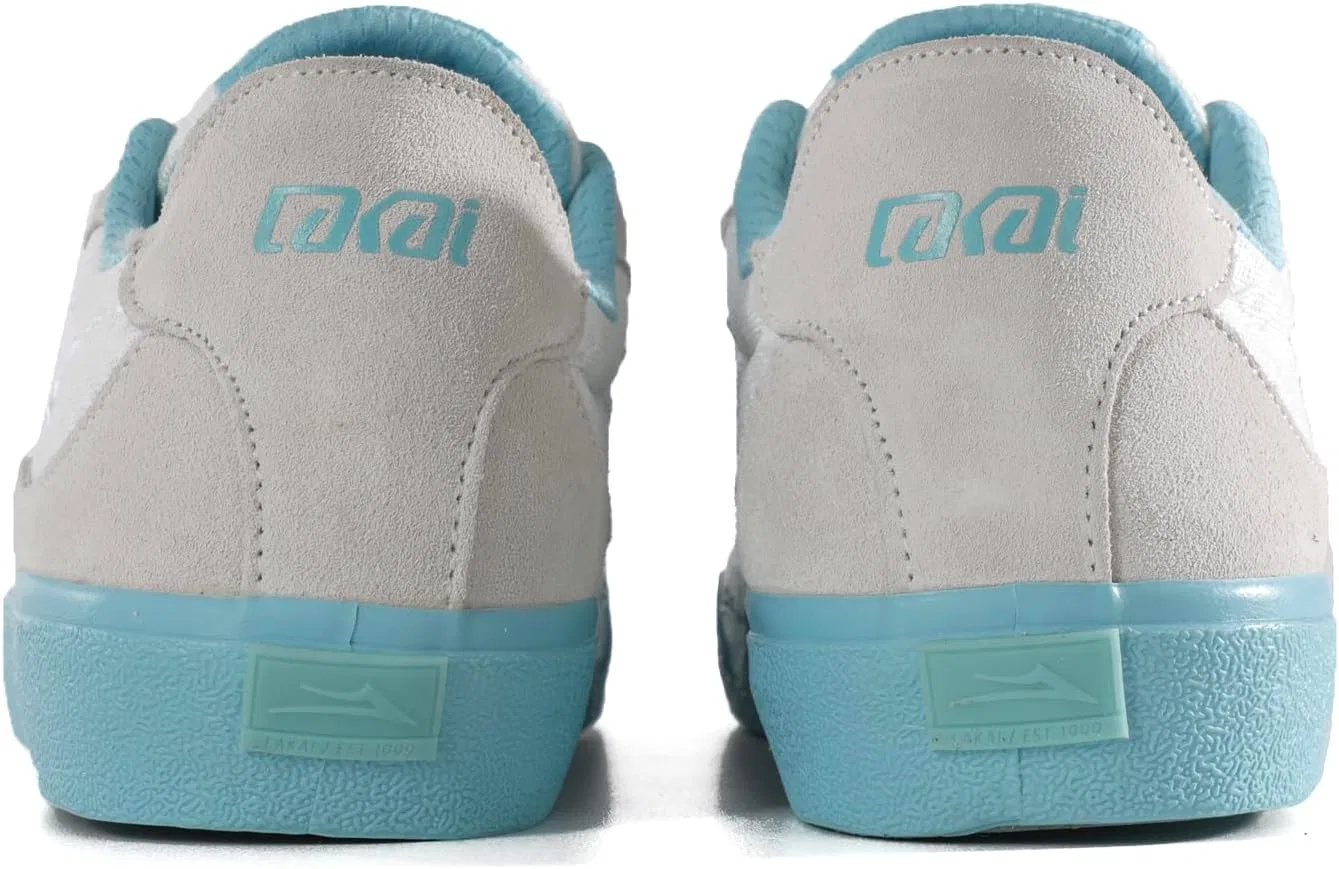 Мужские кроссовки для скейтбординга Lakai, белый замшевый аква — фото 4