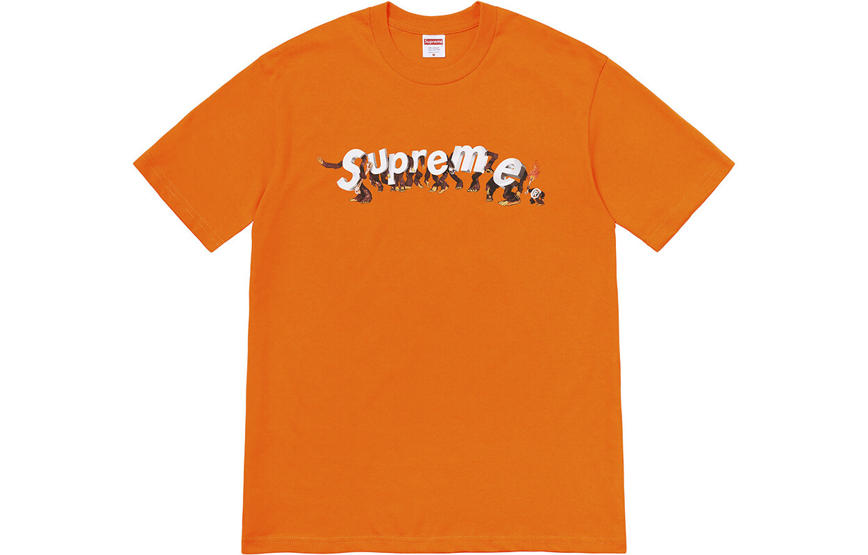 Футболка Apes синяя Supreme, оранжевый/красный — фото 4