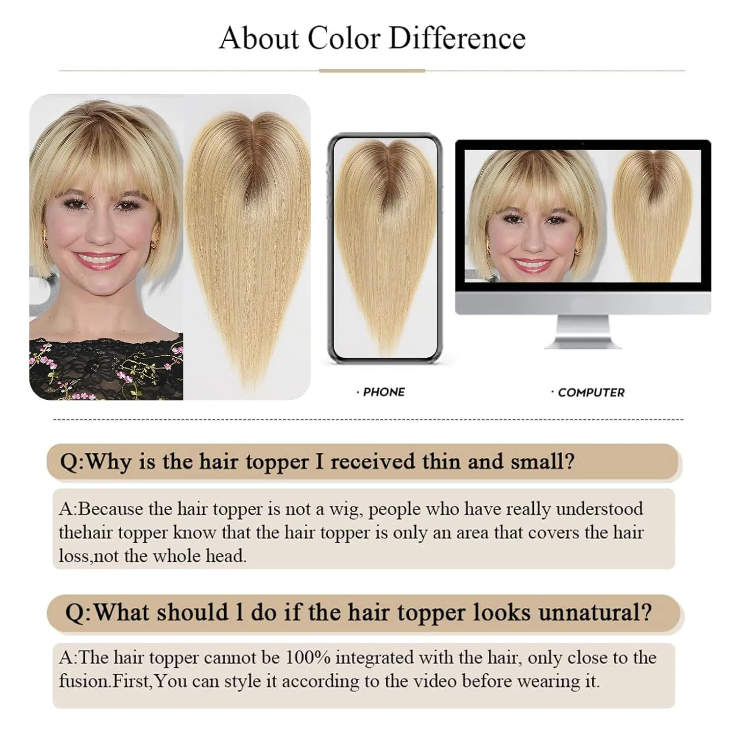 Женский накладной шиньон из натуральных волос с челкой «Ombre Light Blonde» 10 дюймов от HAIRCUBE Haircube, Ombre Light Blonde — фото 2
