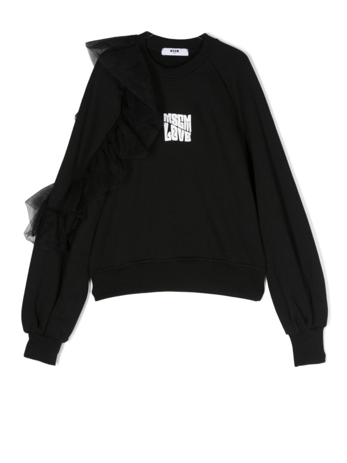 

MSGM Kids толстовка с оборками и логотипом, черный