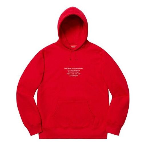 

Толстовка fw19 week 11 hq hooded sweatshirt red Supreme, красный