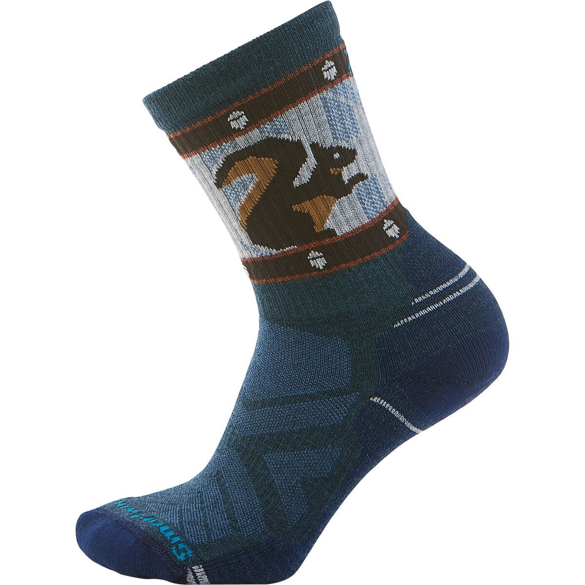 

Носки экипажные Hike light cushion с принтом squirrely Smartwool, синий