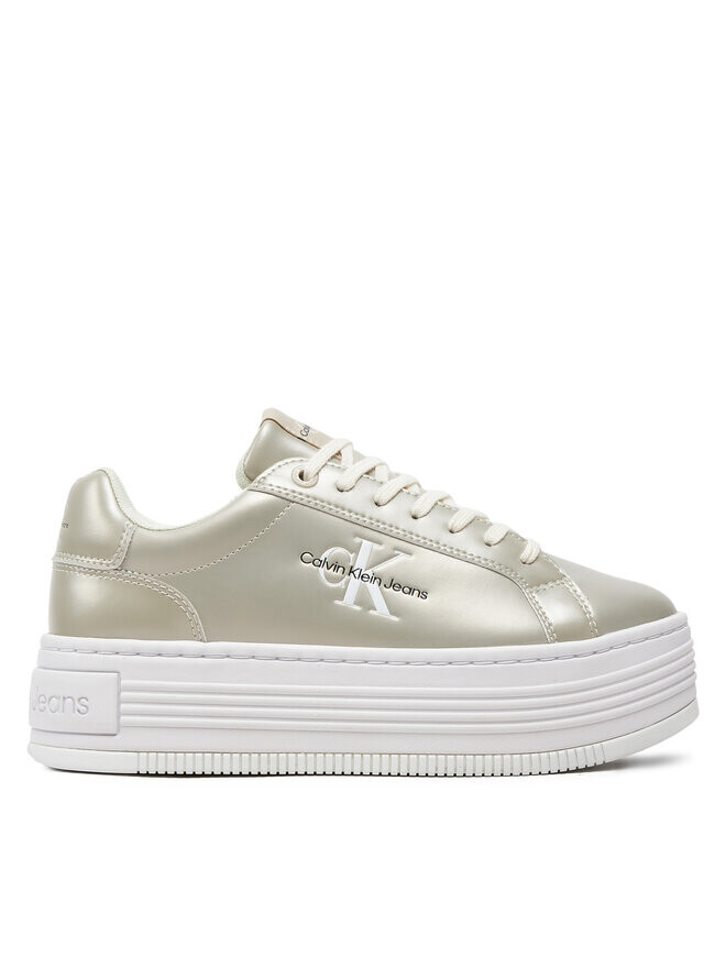 

Кроссовки Calvin Klein Jeans Bold Platf Low Lace Lth Ml Mtl, экрю