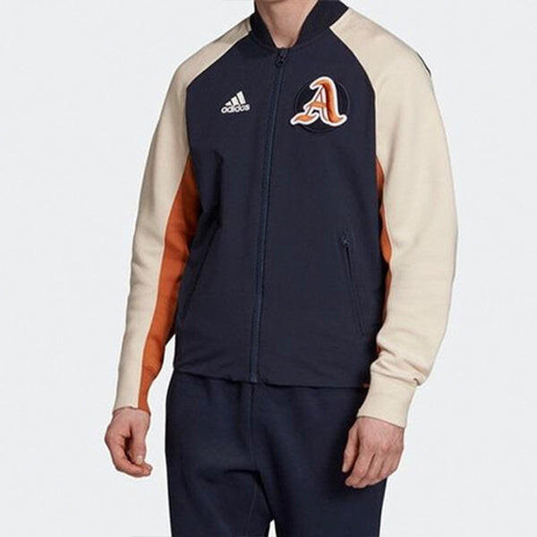 Куртка adidas Athleisure Casual Sports Woven baseball uniform Jacket Navy Blue, синий — фото 4
