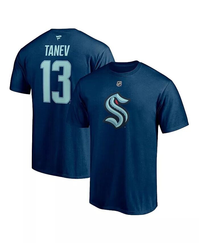 

Мужская футболка Brandon Tanev Deep Sea Seattle Kraken с аутентичным именем и номером Stack Fanatics