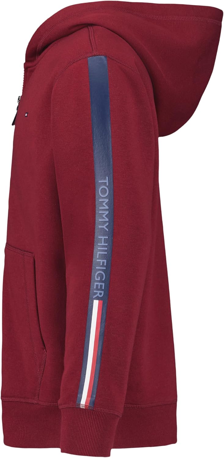 Толстовка Tommy Hilfiger для мальчиков с длинным рукавом, флисом, на молнии, с передними карманами, Classic Syrah — фото 2