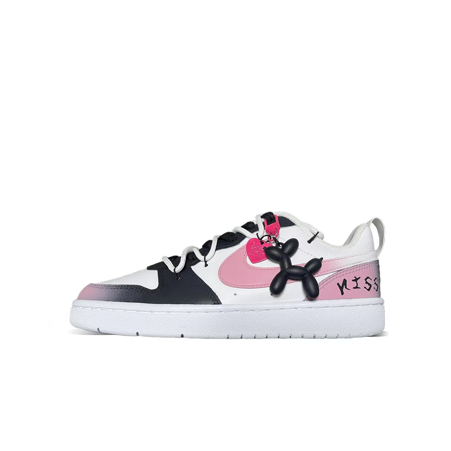 

Кроссовки Nike Court Borough Skateboarding Shoes Women's Low-top Black Pink, черный