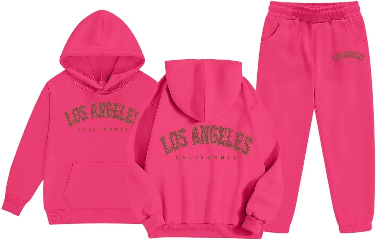 Детский спортивный костюм с принтом Brooklyn, Hot Pink, 2-13T — фото 4