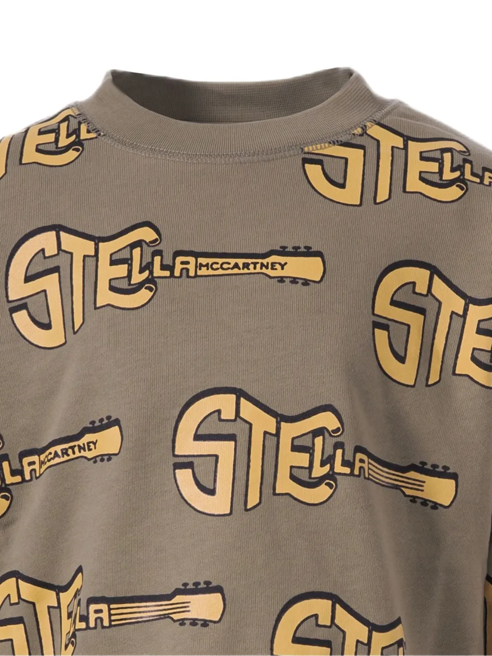 Свитшот с принтом гитары Stella Mccartney Kids, коричневый — фото 3