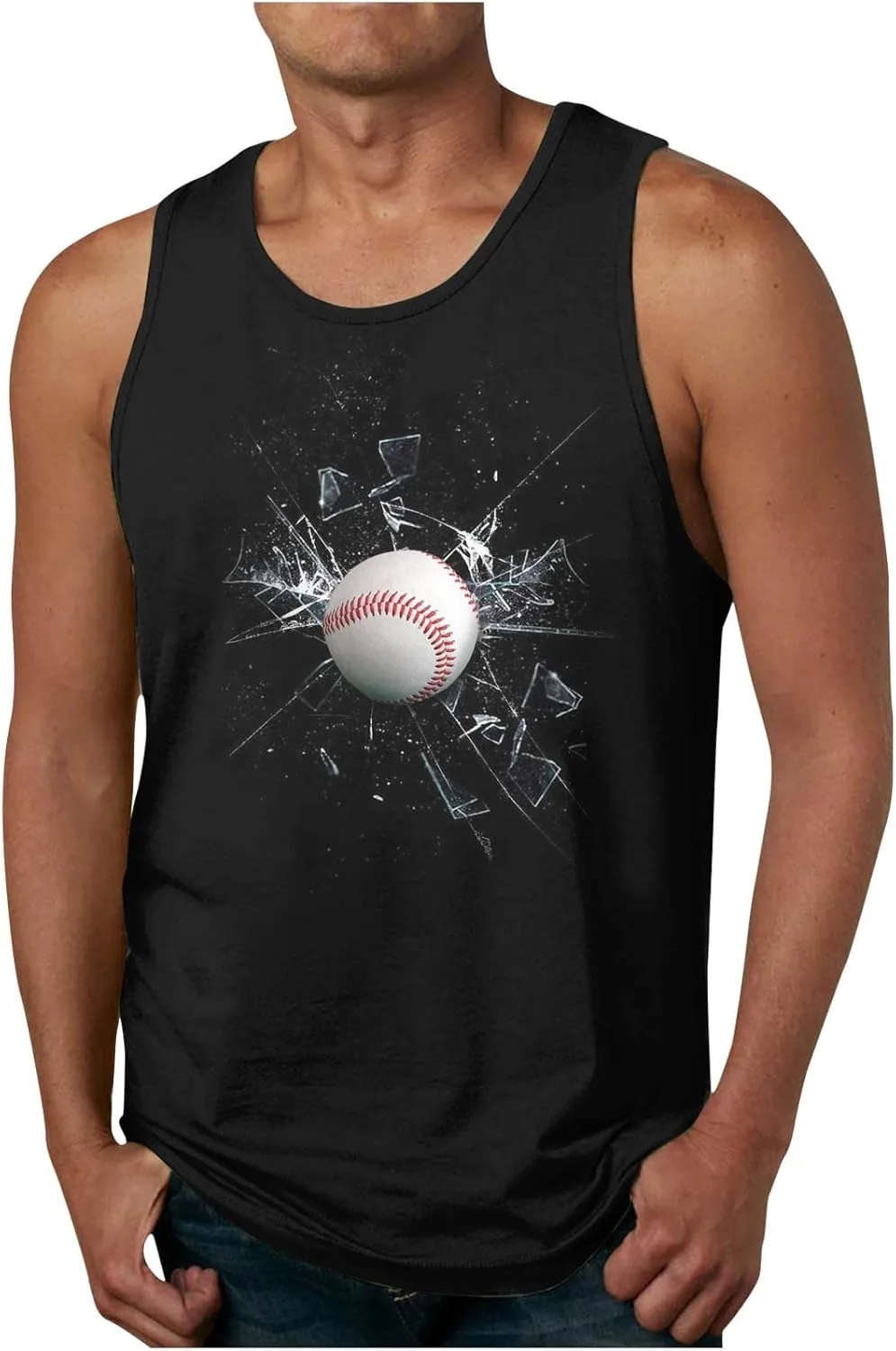 

Мужская безрукавка с 3D принтом Baseball для летних тренировок