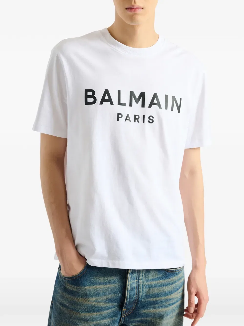 Футболка с принтом Balmain Paris, белый — фото 4