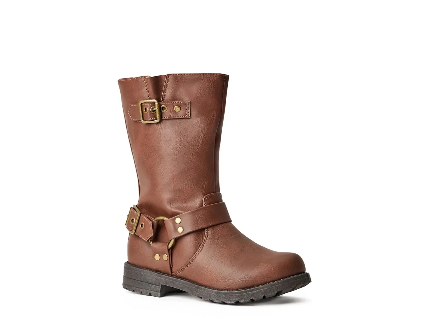 

FABKIDS Tall Harness Moto Boot - детские, темно-коричневые