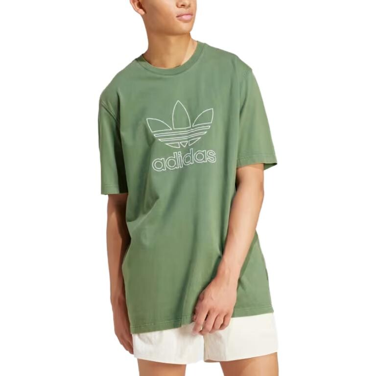Футболка ADICOLOR OUTLINE TREFOI мужская зеленая Adidas Originals, зеленый — фото 2