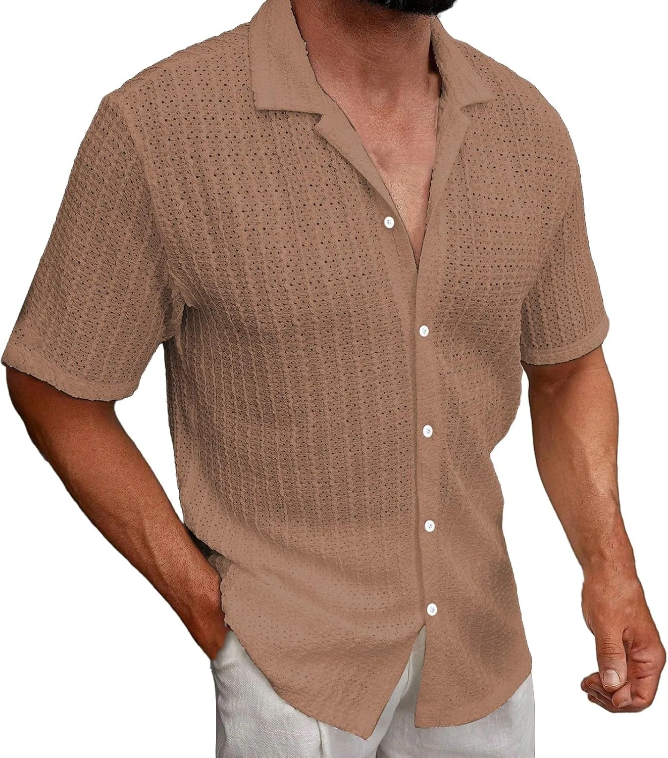 

Летняя рубашка мужская Guayabera с коротким рукавом и пуговицами