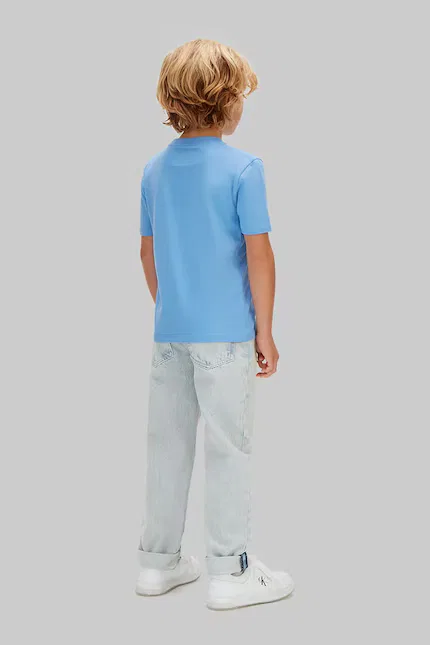 Футболка детская хлопковая Calvin Klein Jeans, синий — фото 4