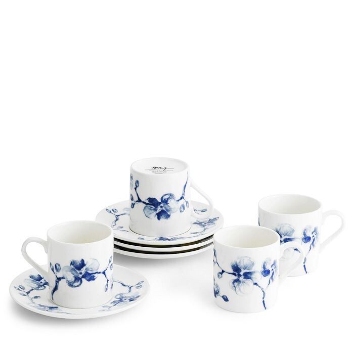 

Michael Aram Набор чашек и блюдцев Blue Orchid Demitasse, сервиз на 4 персоны, синий