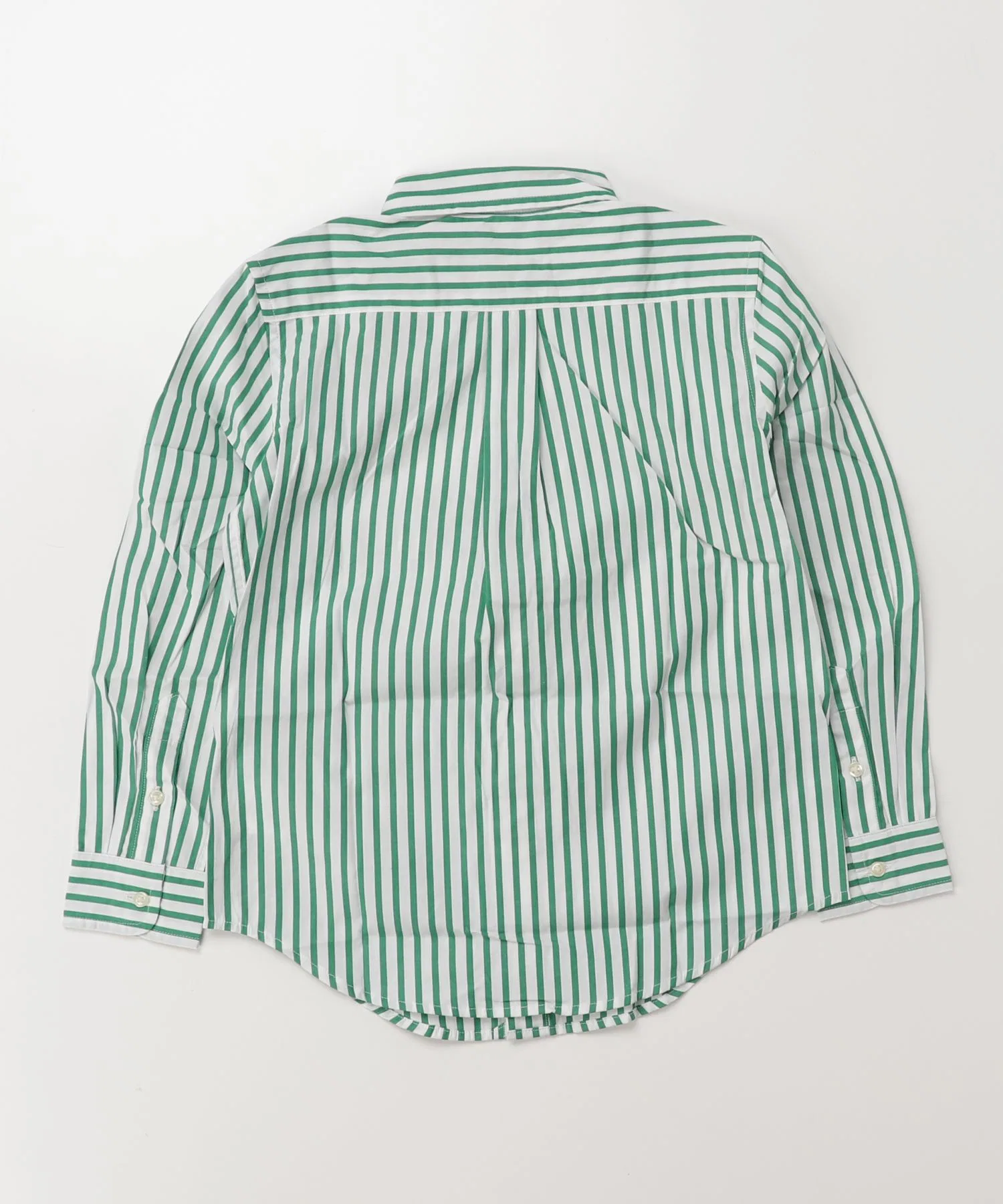 Детская хлопковая рубашка в полоску POLO RALPH LAUREN CHILDRENSWEAR зеленого цвета — фото 4