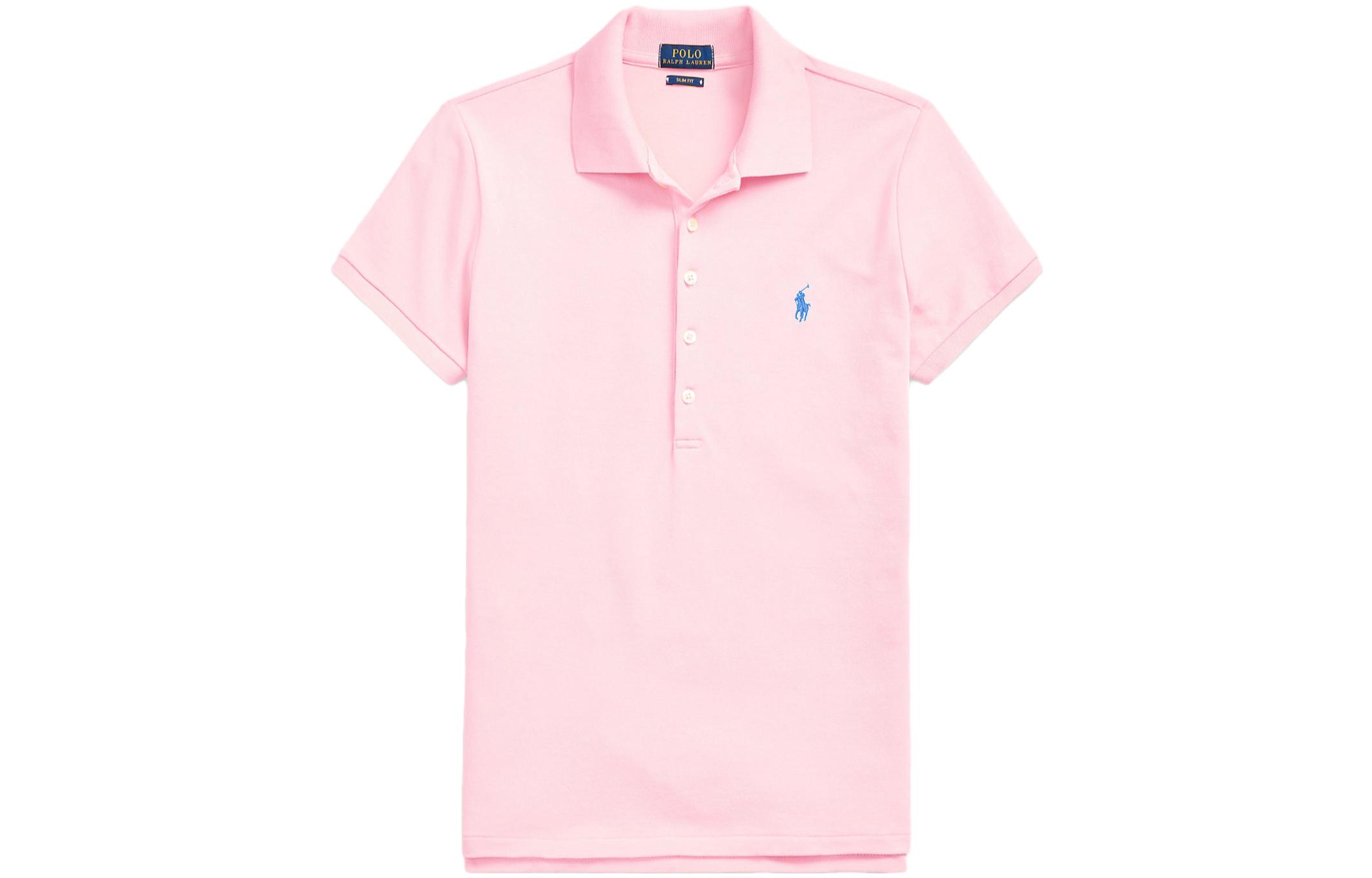 Футболка с вышитым логотипом Polo Ralph Lauren, розовый — фото 3