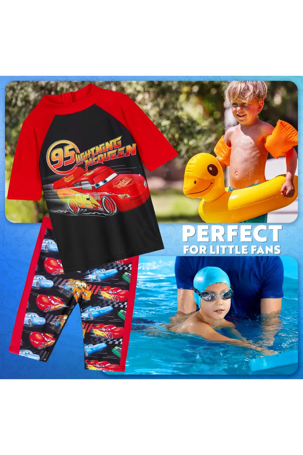 Детский купальный костюм 2 предмета Lightning McQueen Disney, мультиколор — фото 2