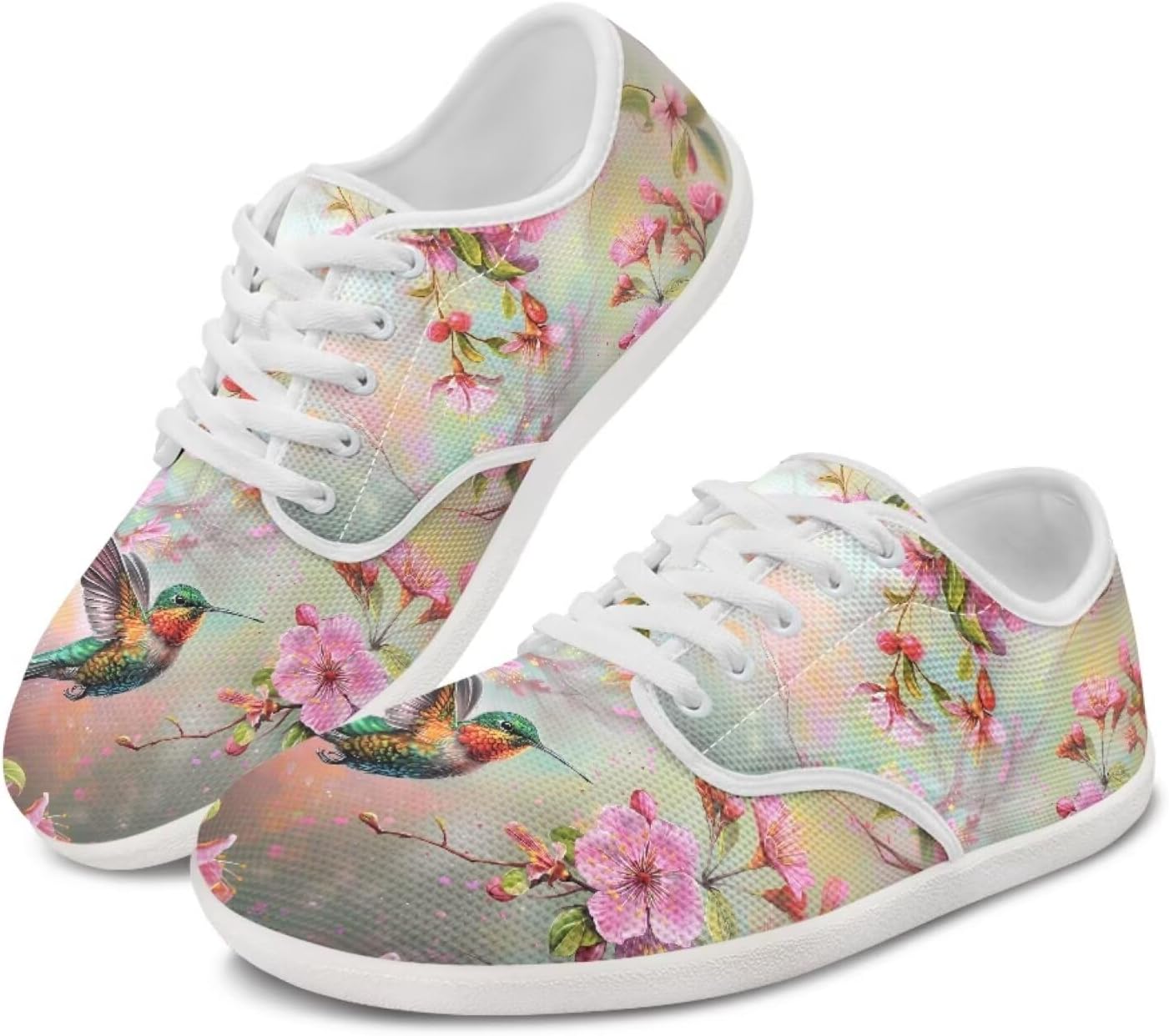 

Женские кроссовки для бега с колибри, повседневные танцевальные туфли, деловые лоферы, балетки, прогулочные кроссовки Ecaestolph, зеленый/розовый/персиковый