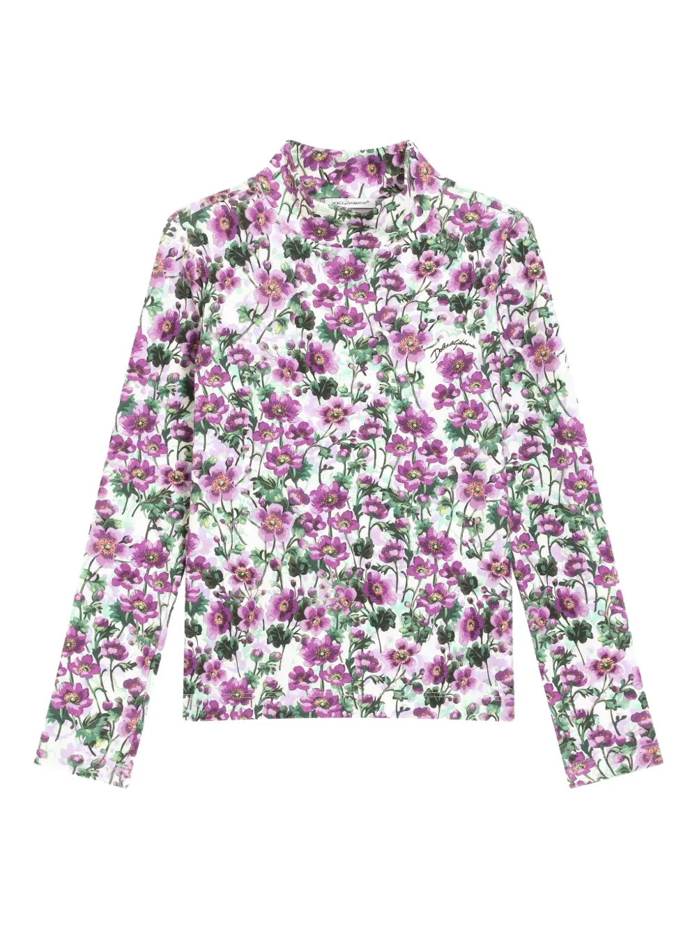 

Футболка с цветочным принтом Dolce & Gabbana Kids, белый