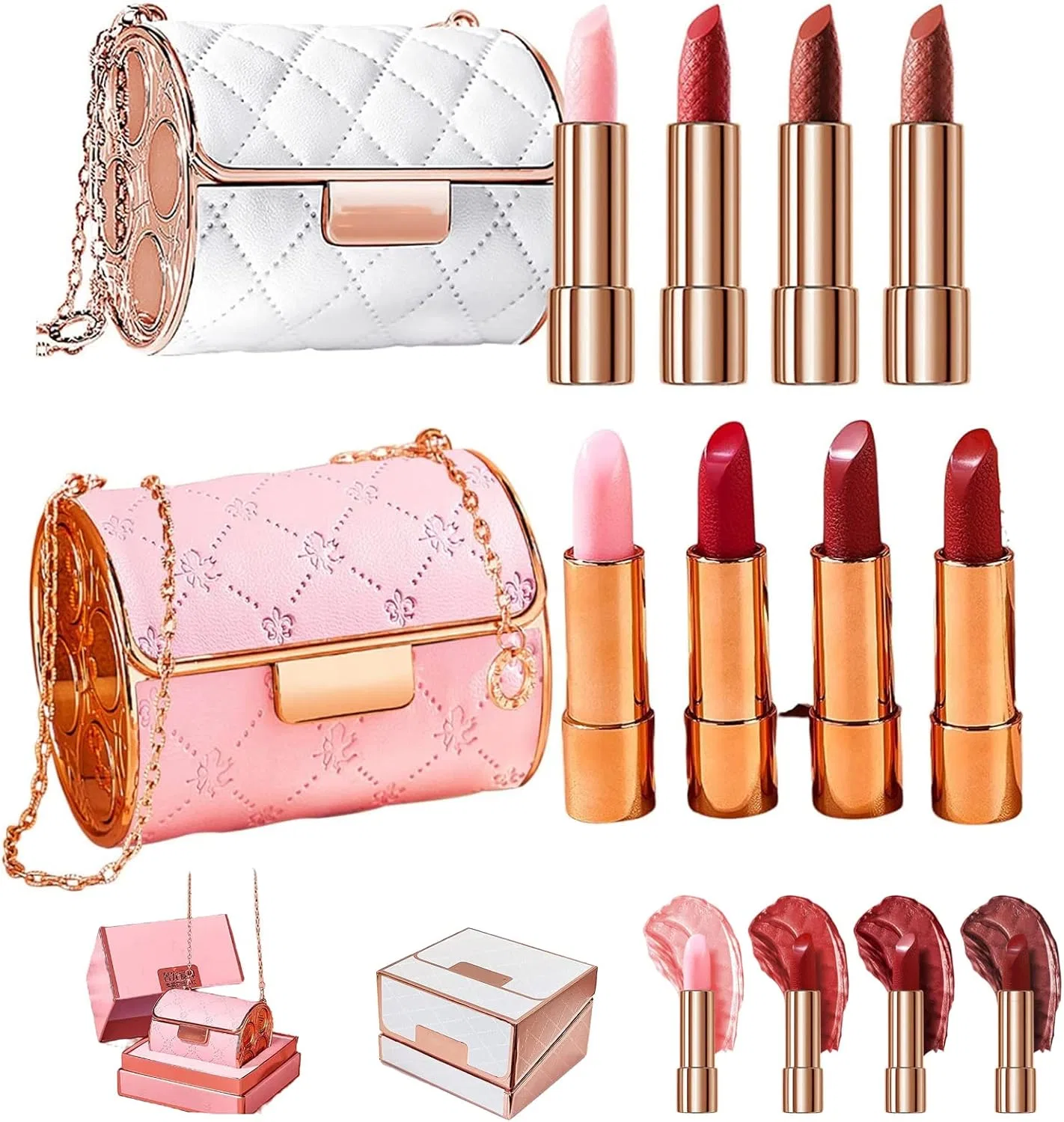 Набор матовых помад Velvet Matte Lipstick Set Goderat 4 шт. с цепочкой Mix-2pcs