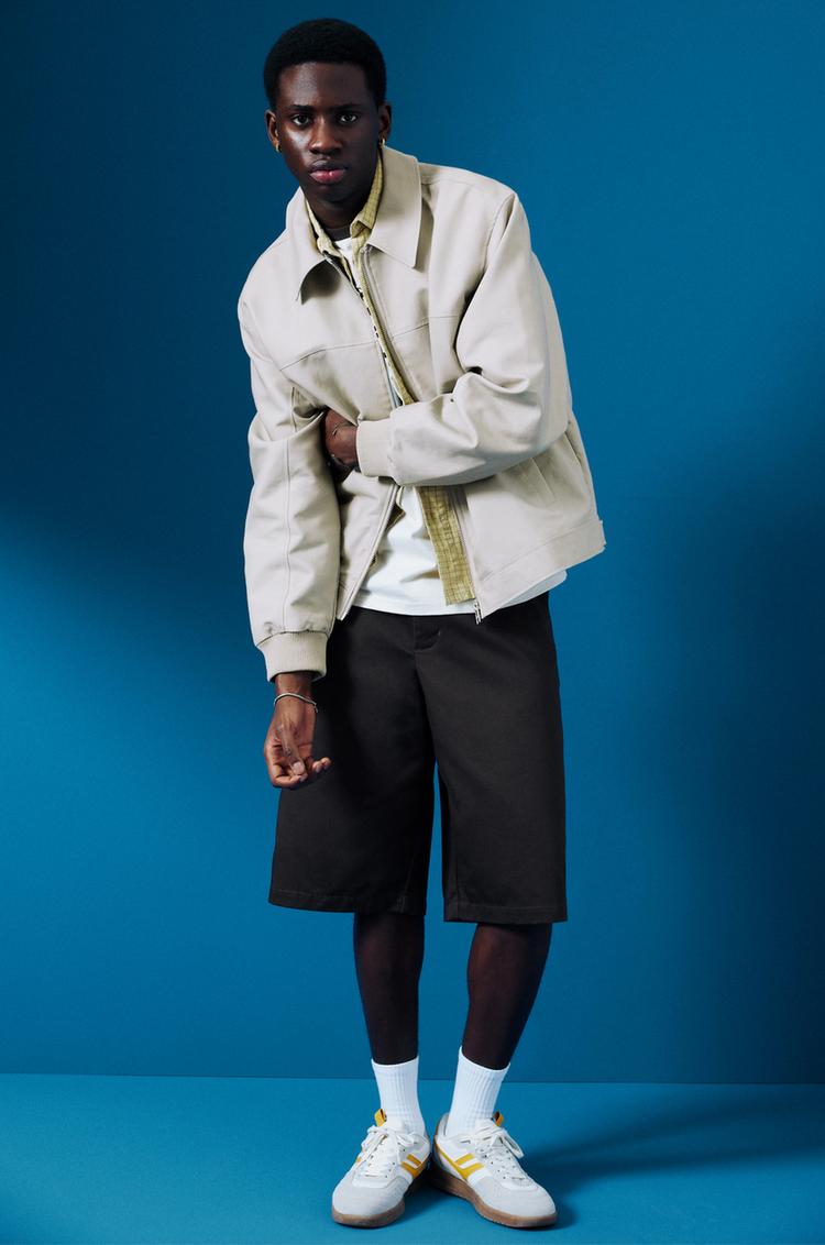 

Пиджак с воротником-стойкой Pull And Bear, серый