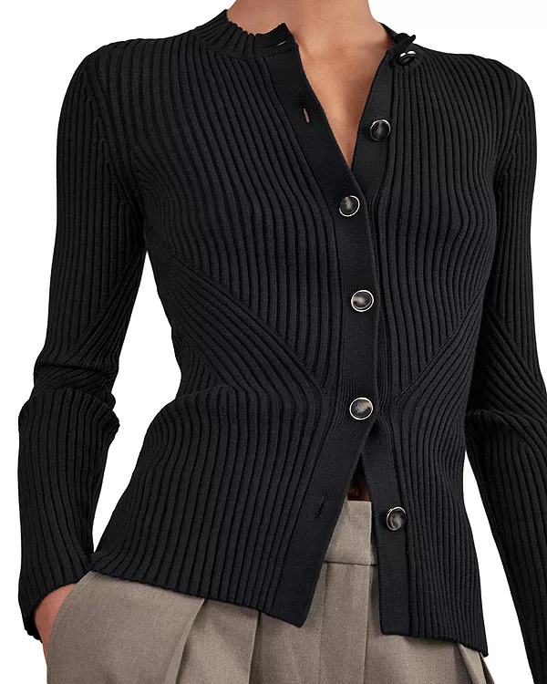 

Вязаный топ Tula с пуговицами спереди Reiss, синий