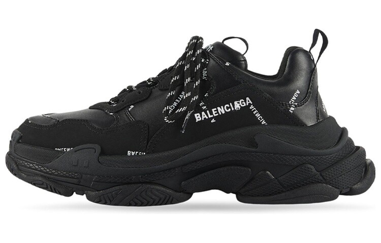 Кроссовки Balenciaga All Over Logo Triple S Black Women's