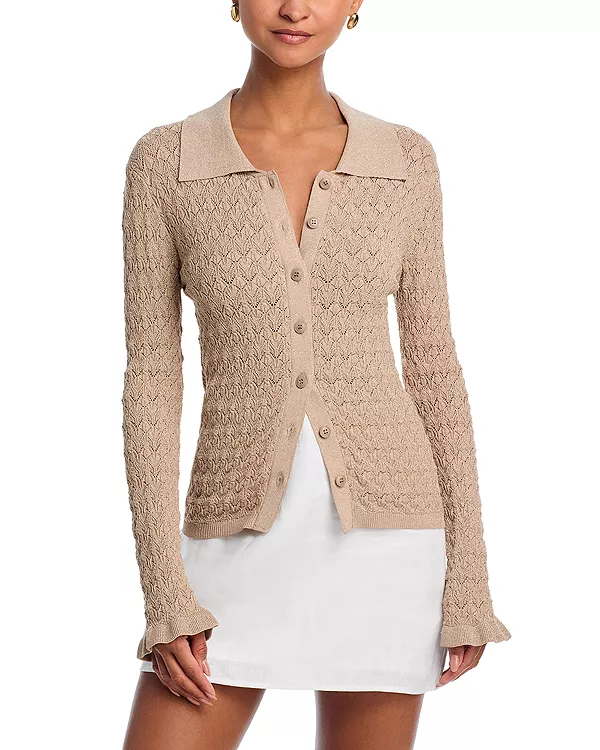 

Рубиновая вязаная футболка-поло Sea, бежевый