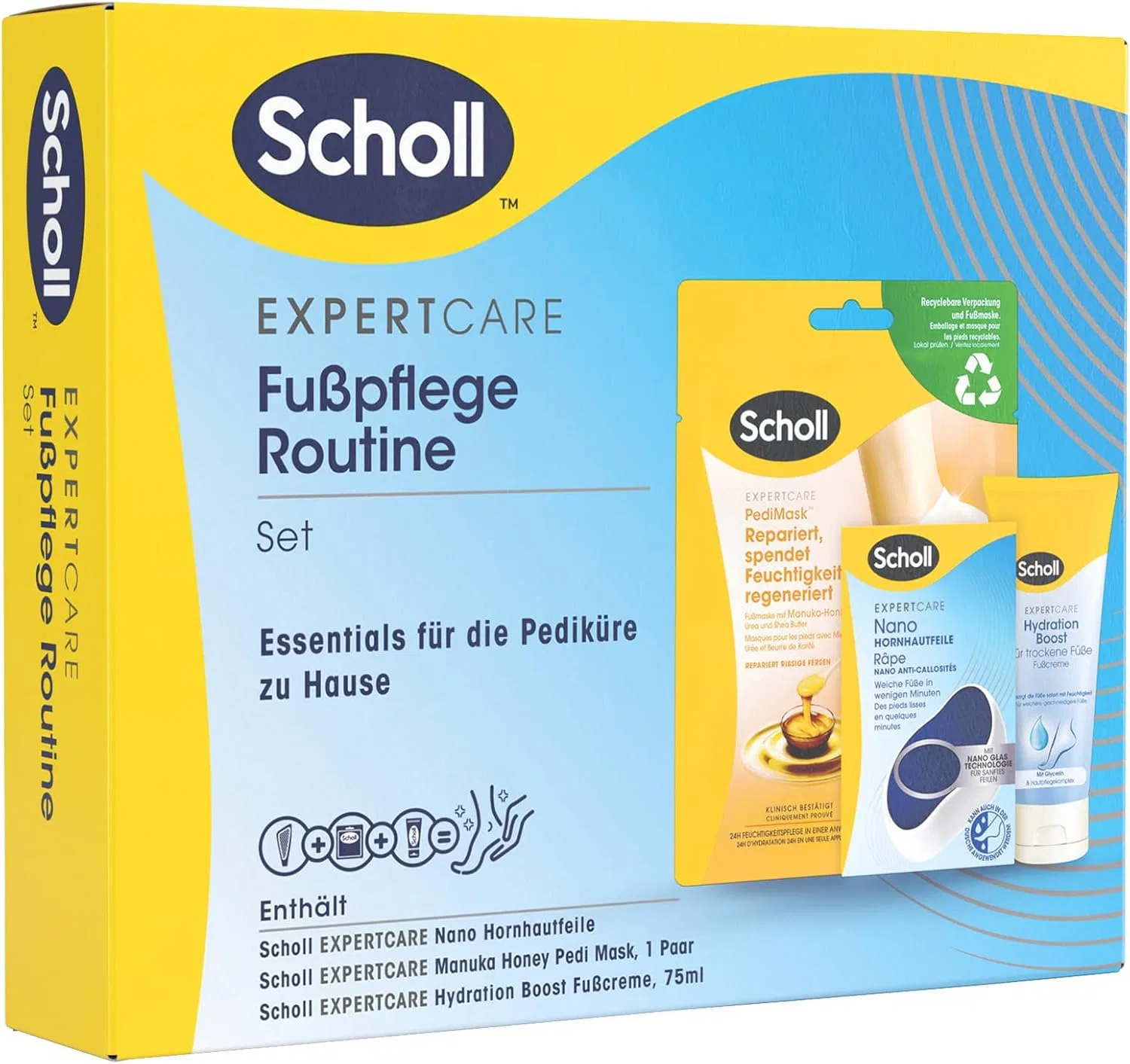Набор для педикюра Scholl Beauty Routine с маской и пилкой Dr. Scholl'S