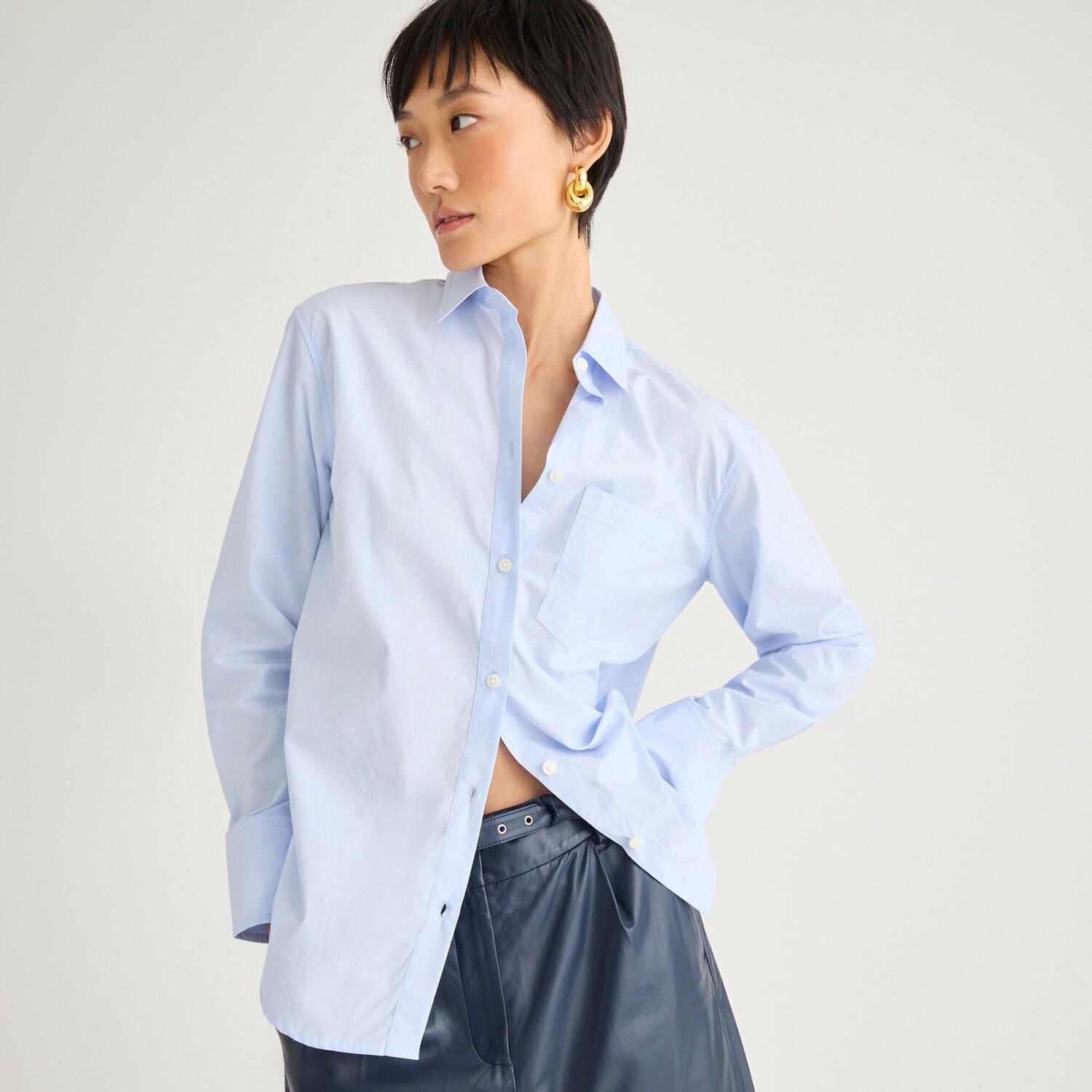 

Классическая рубашка Garçon из хлопкового поплина J.Crew, синий
