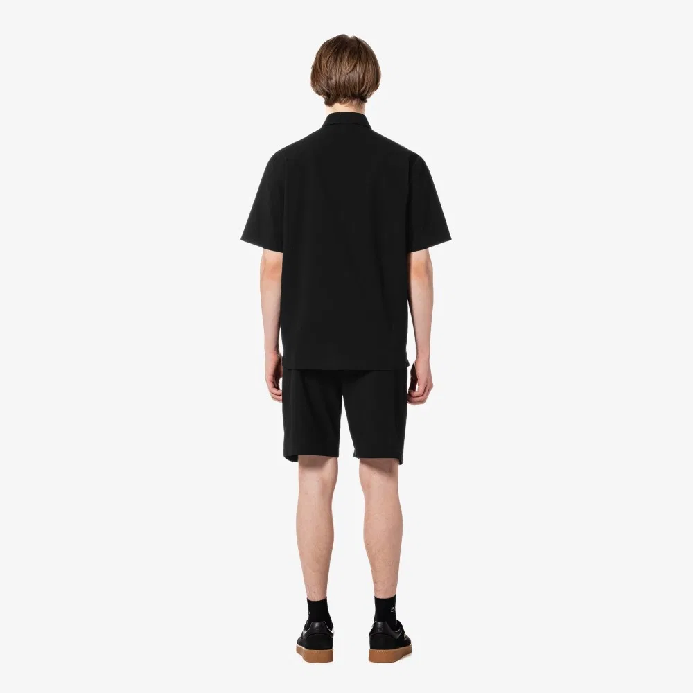 Мужские тканые шорты-бермуды чёрного цвета от Lacoste — фото 3